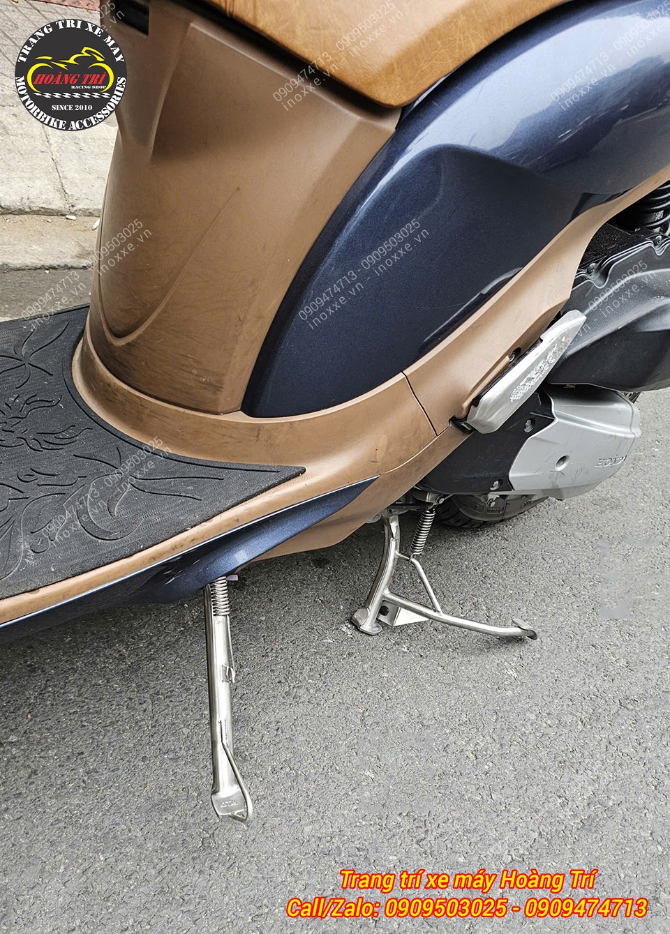 Bộ chân chống inox cho xe Vario, Airblade, PCX 2014, Sh Mode